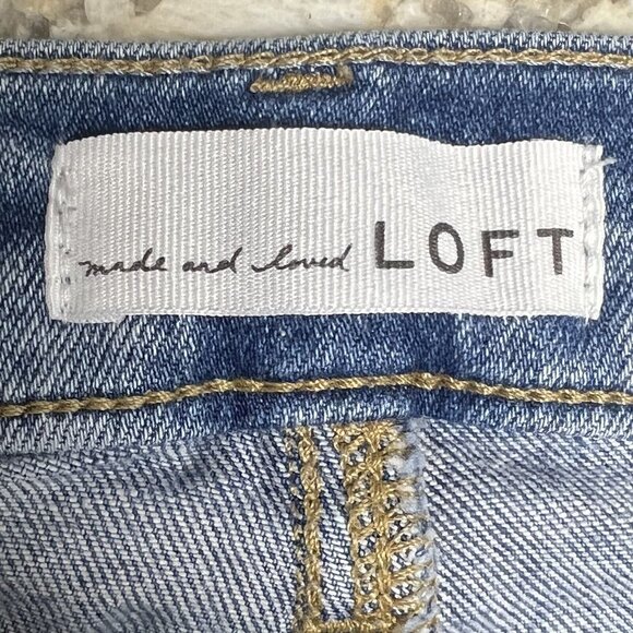 Loft Blue Jeans Women's 8 / 29 Petite Destructed High Rise Skinny Stretch Ankle - Picture 13 of 16